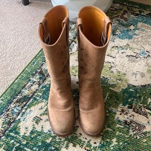 Suede Frye cowboy boots